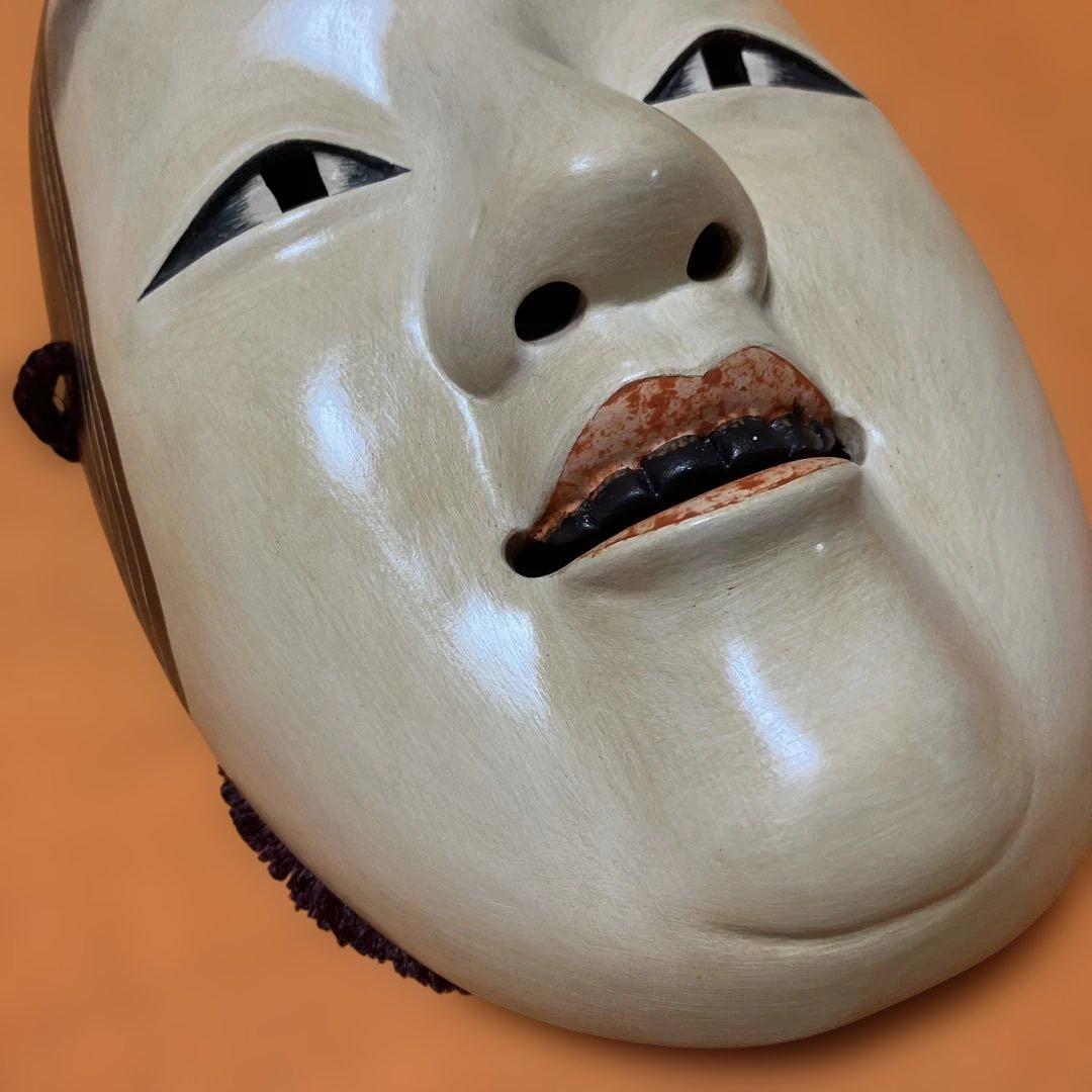 能面　小面　こおもて　木彫り　手彫り　桐箱