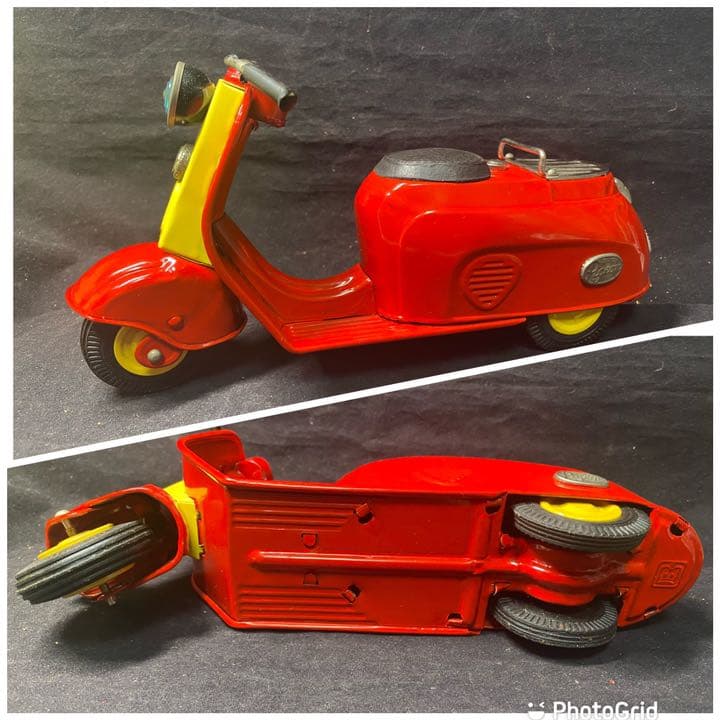 ⭐️希少！美品！萬代屋製　三菱シルバーピジョンのブリキのスクーター■箱付き