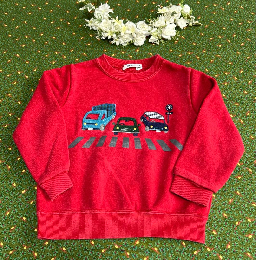 ファミリア セットチェック トレーナー ロンT パンツ100cm