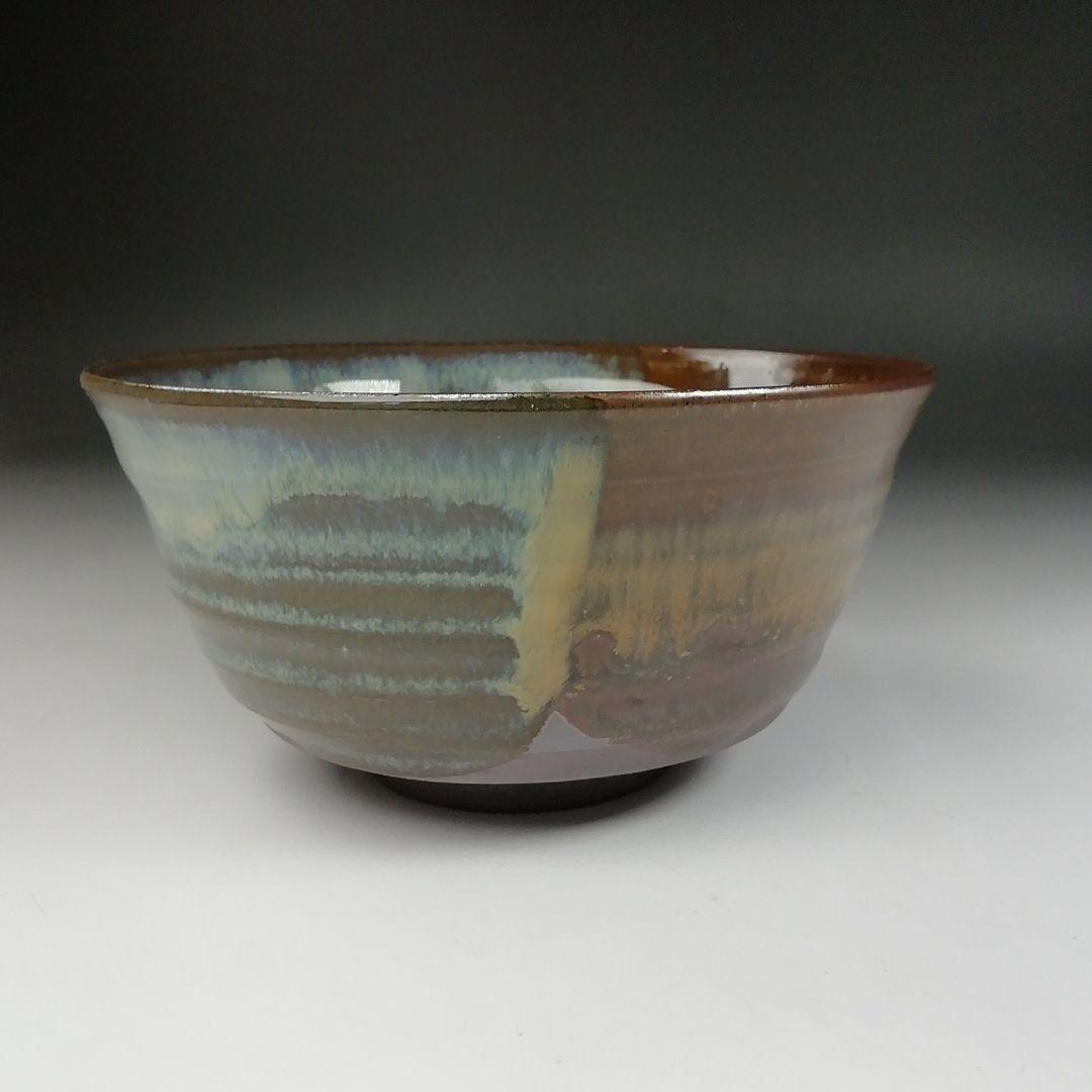 Ｔ５９５　茶碗　『高取焼』『掛分釉　茶碗』『亀井味楽 造』　共箱　抹茶碗　茶道具