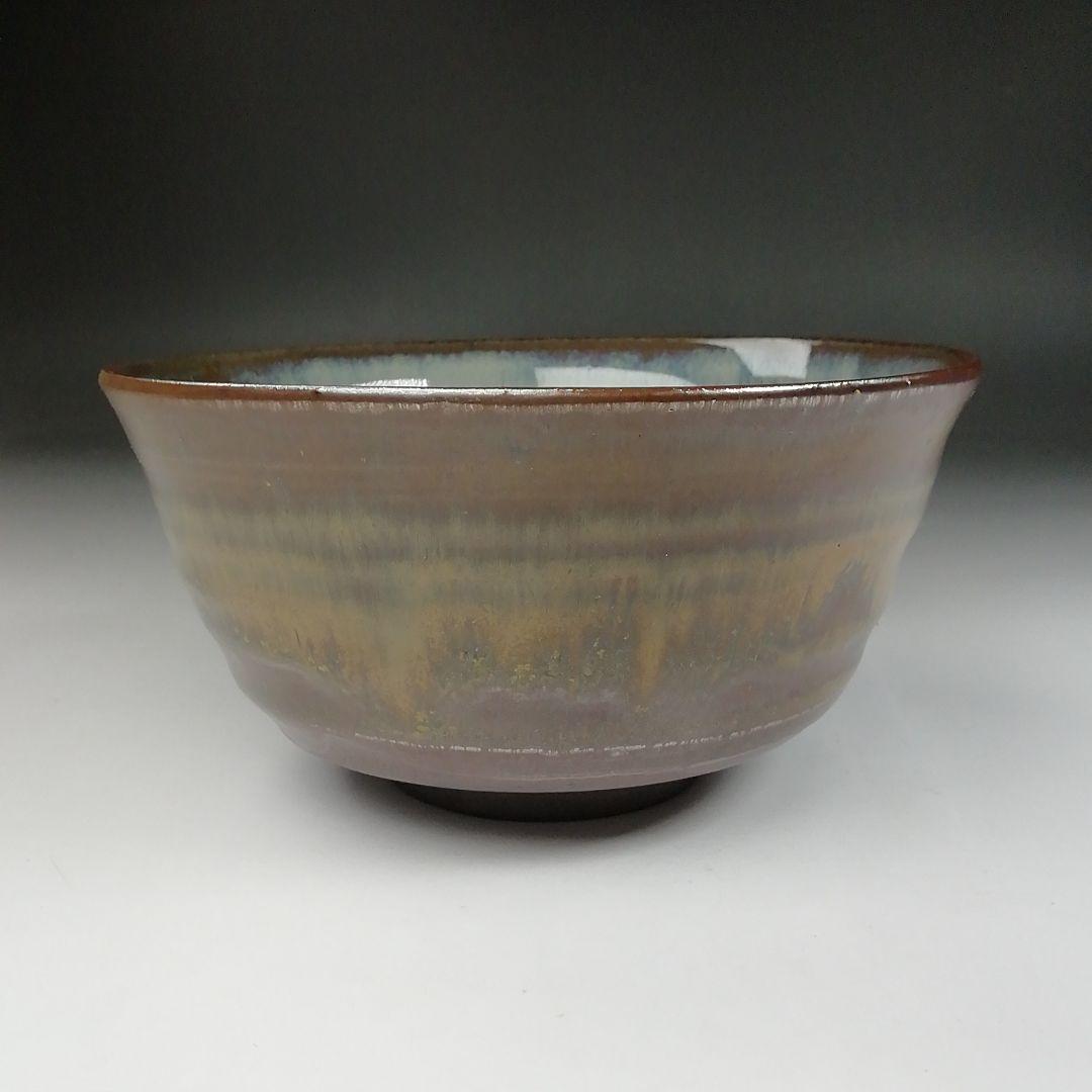 Ｔ５９５　茶碗　『高取焼』『掛分釉　茶碗』『亀井味楽 造』　共箱　抹茶碗　茶道具