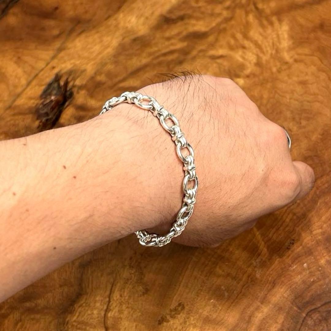 UK ヴィンテージ シルバー デザイン リンク ブレスレット 925