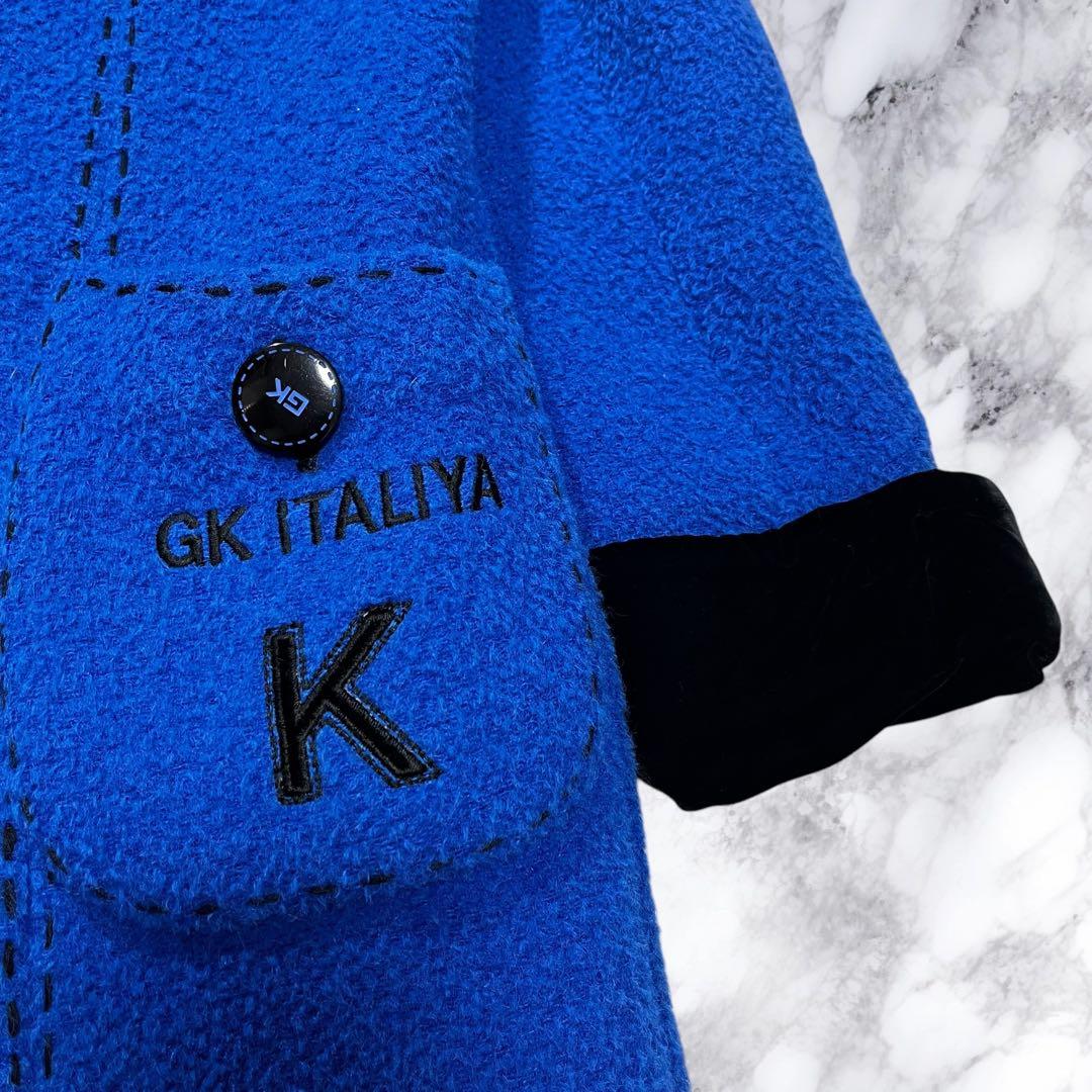 伊太利屋 イタリヤ チェスターコート アルパカ ウール レオパード ボタニカル