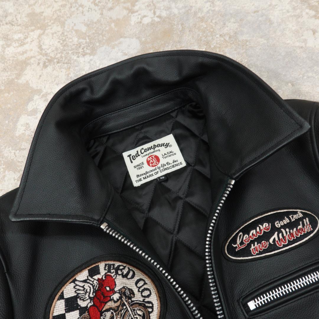 TEDMAN 100着限定 シングルレザージャケット 40 ダブルジップ