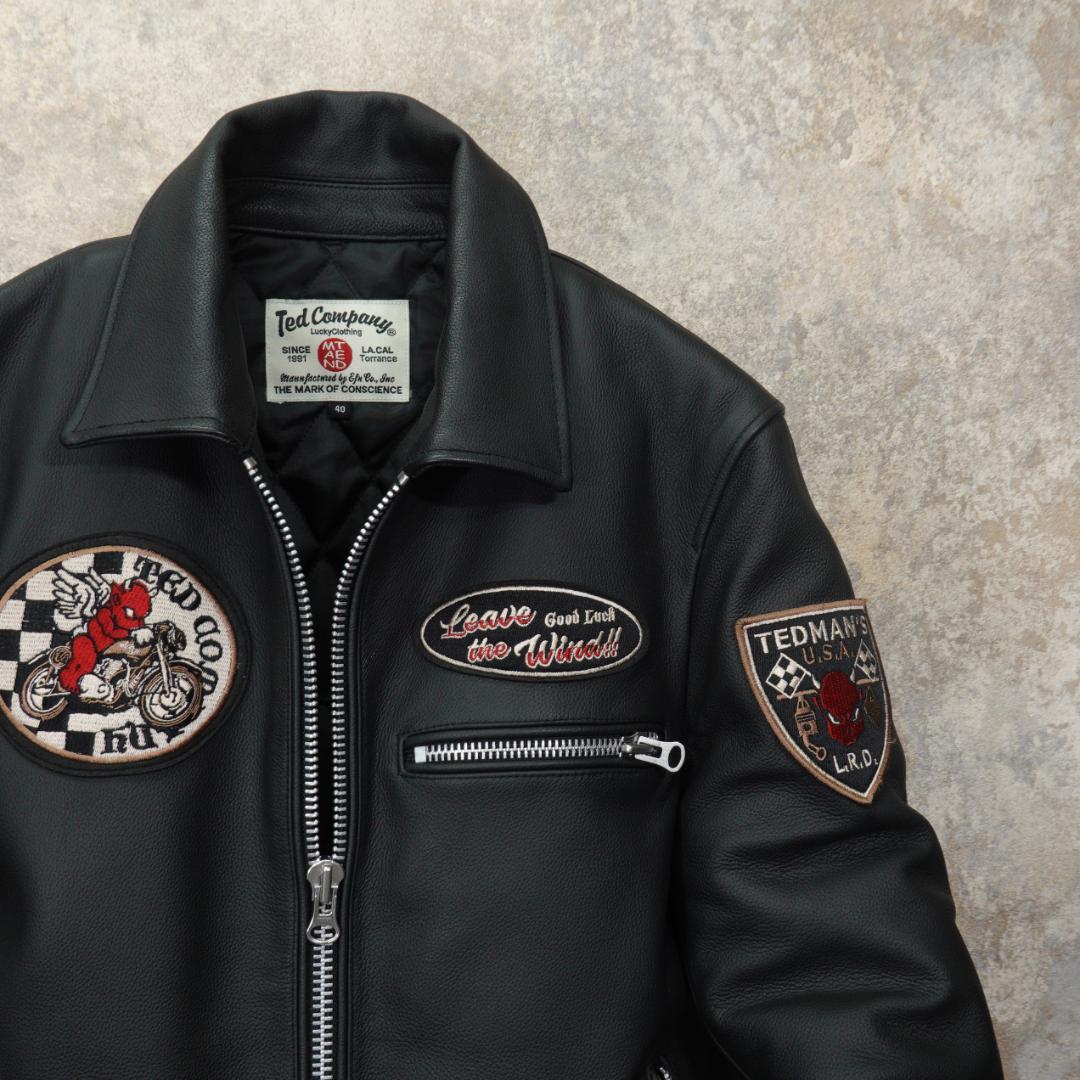 TEDMAN 100着限定 シングルレザージャケット 40 ダブルジップ