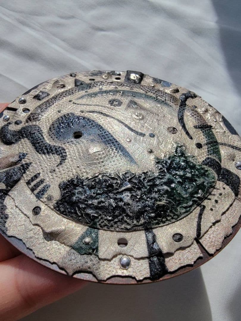 上枝久　希少　作家作品　純銀粘土　シルバー　ブローチ