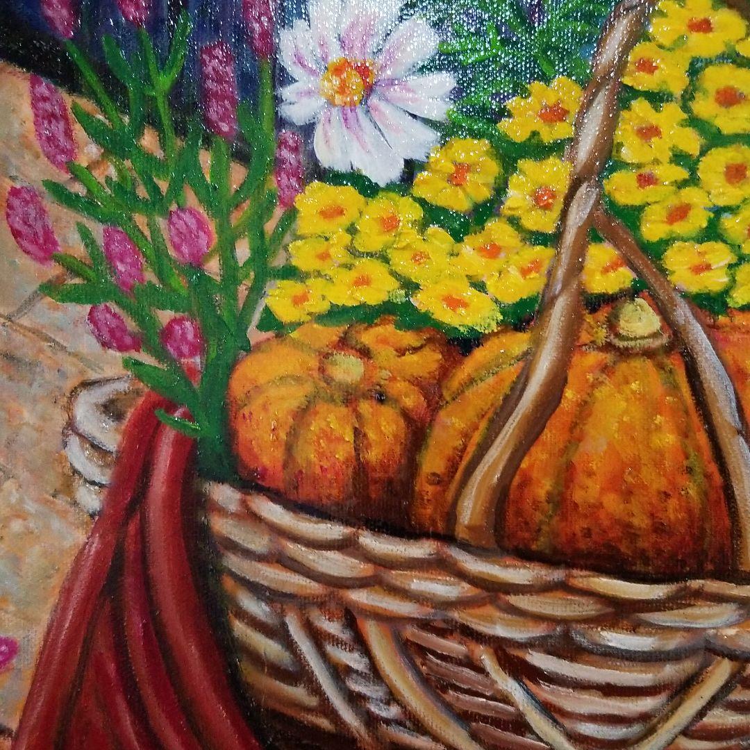 油絵　秋の収穫