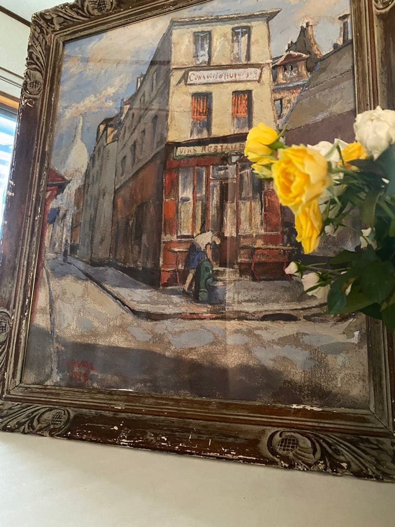 フェルナンド　ラバル　パリ風景　アンティーク　油絵　 油彩画　額縁