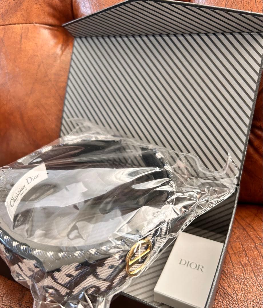 Dior Bandヘッドバンド カチューシャ ヘアバンド ネイビーブルー★一点物