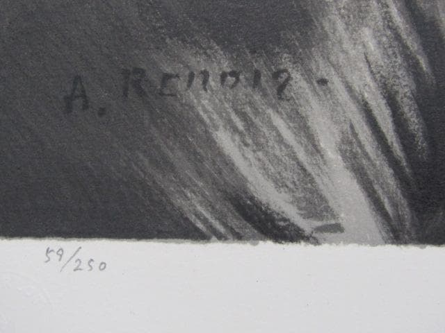 毎日新聞 リトグラフ ルノアール 限定250部 2枚 読書する女 ダラス夫人』