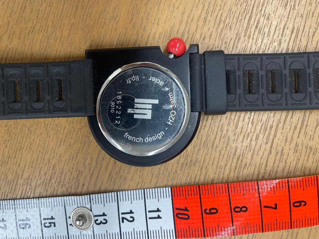 電池新品！LIPフレンチデザイン ブラックラバーベルト時計