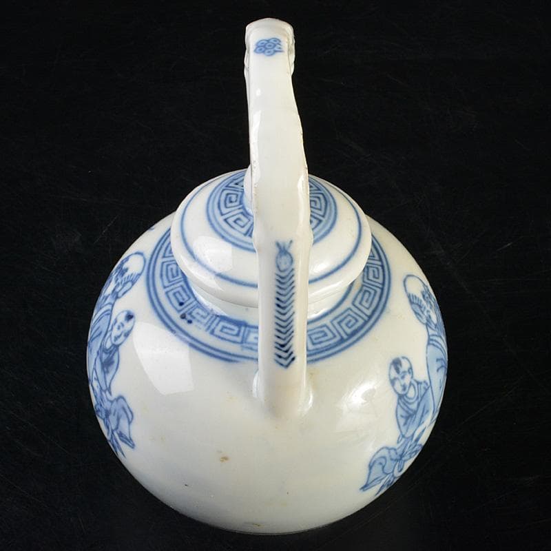 瀬戸焼　古瀬戸　染付　人物文　水注　時代箱　V　R7476