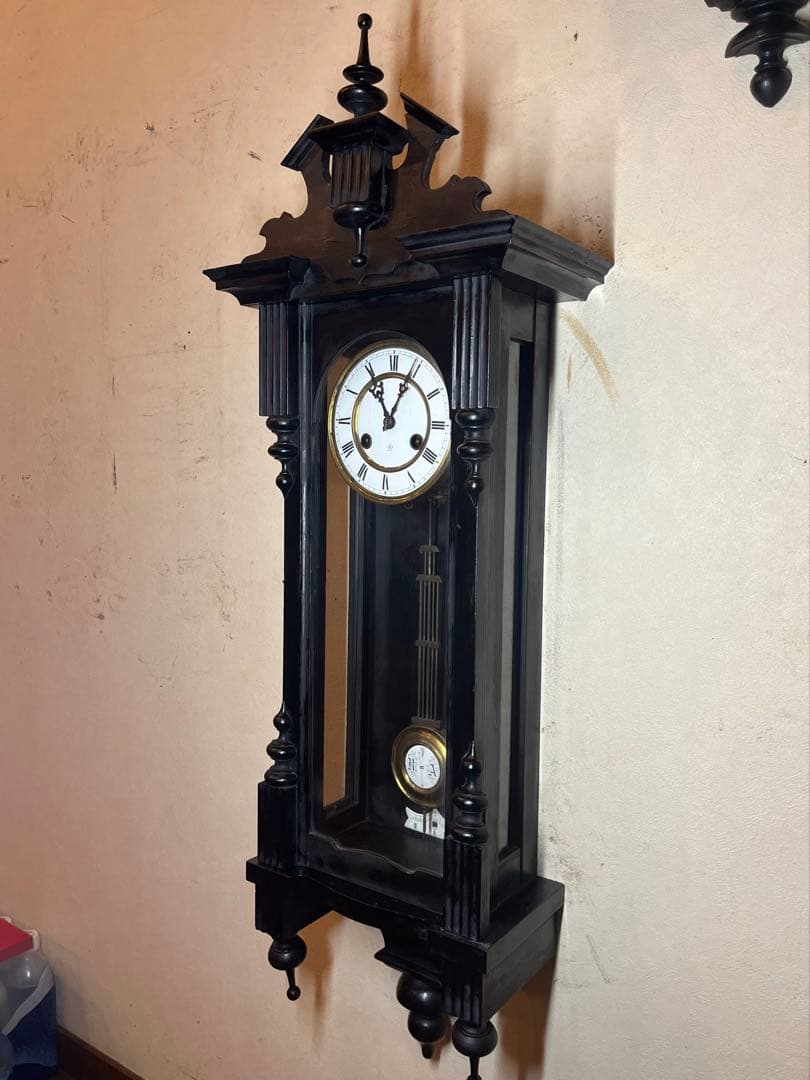 ユンハンス　柱時計　古時計　振り子　レトロ　ゼンマイ　ボンボン　精工舎