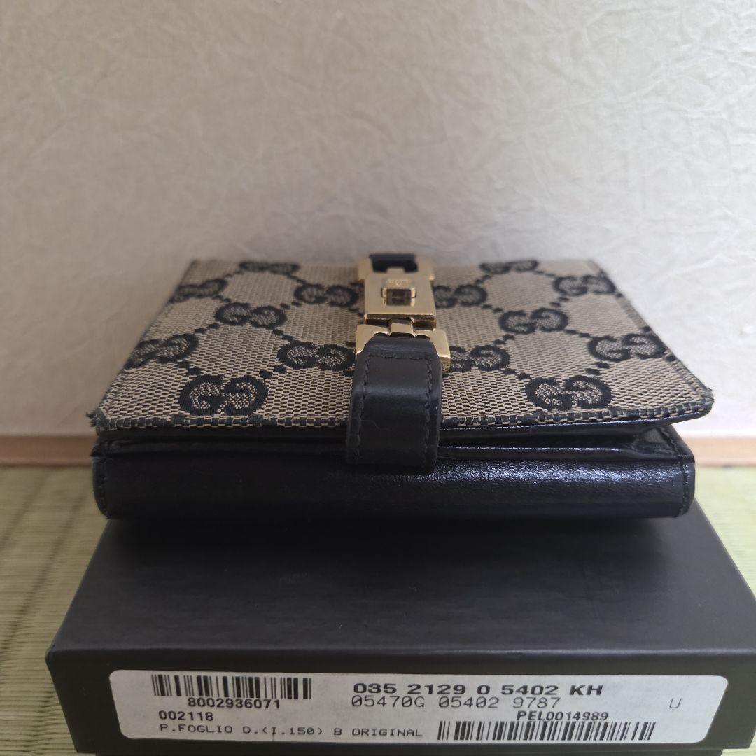 GUCCI グッチ 財布 二つ折 GGキャンバス ジャッキー 美品