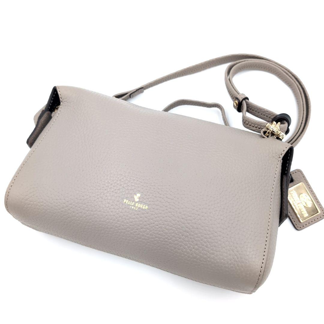 未使用級✨️ ペレボルサ レネット ショルダーバッグ レザー シボ革 グレー
