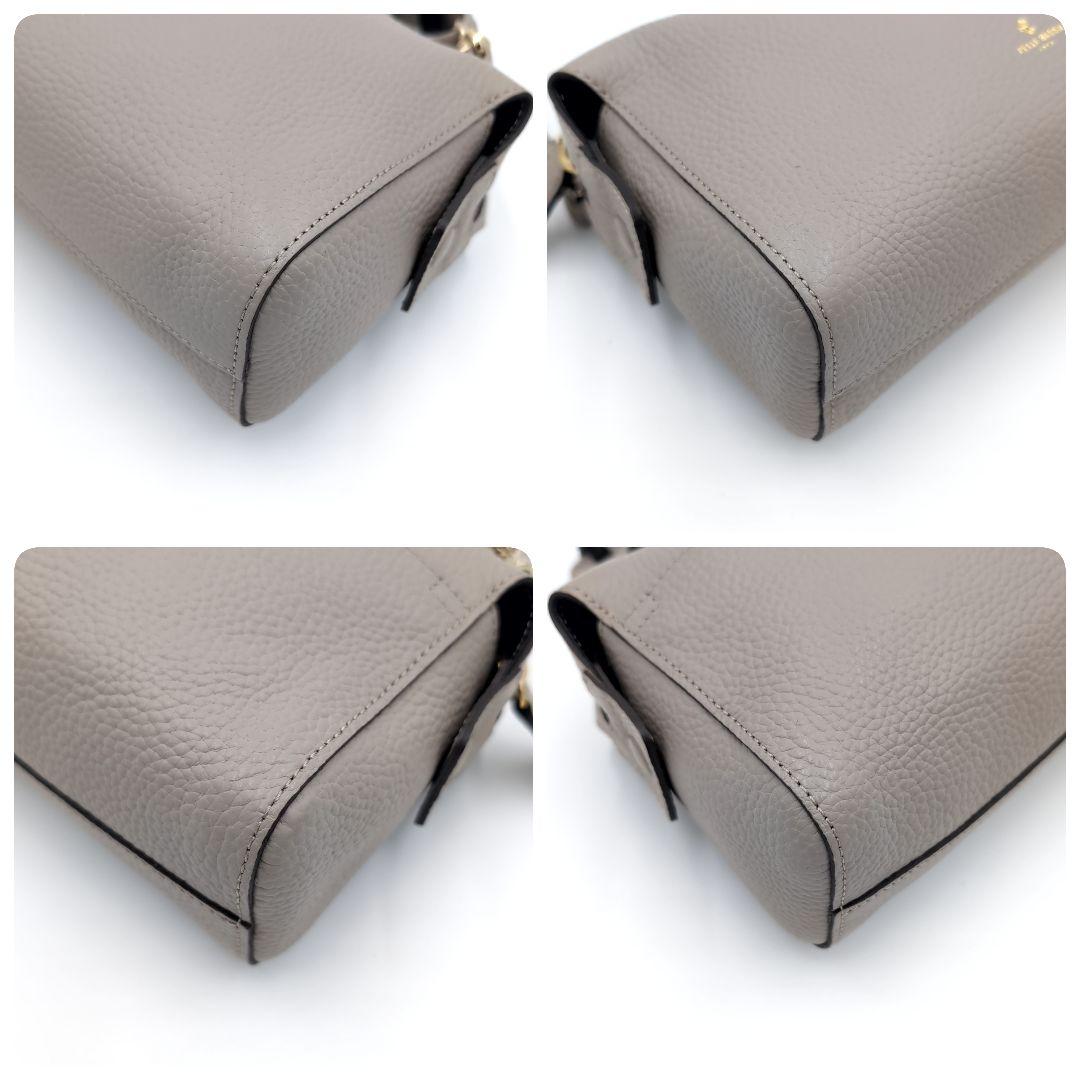 未使用級✨️ ペレボルサ レネット ショルダーバッグ レザー シボ革 グレー