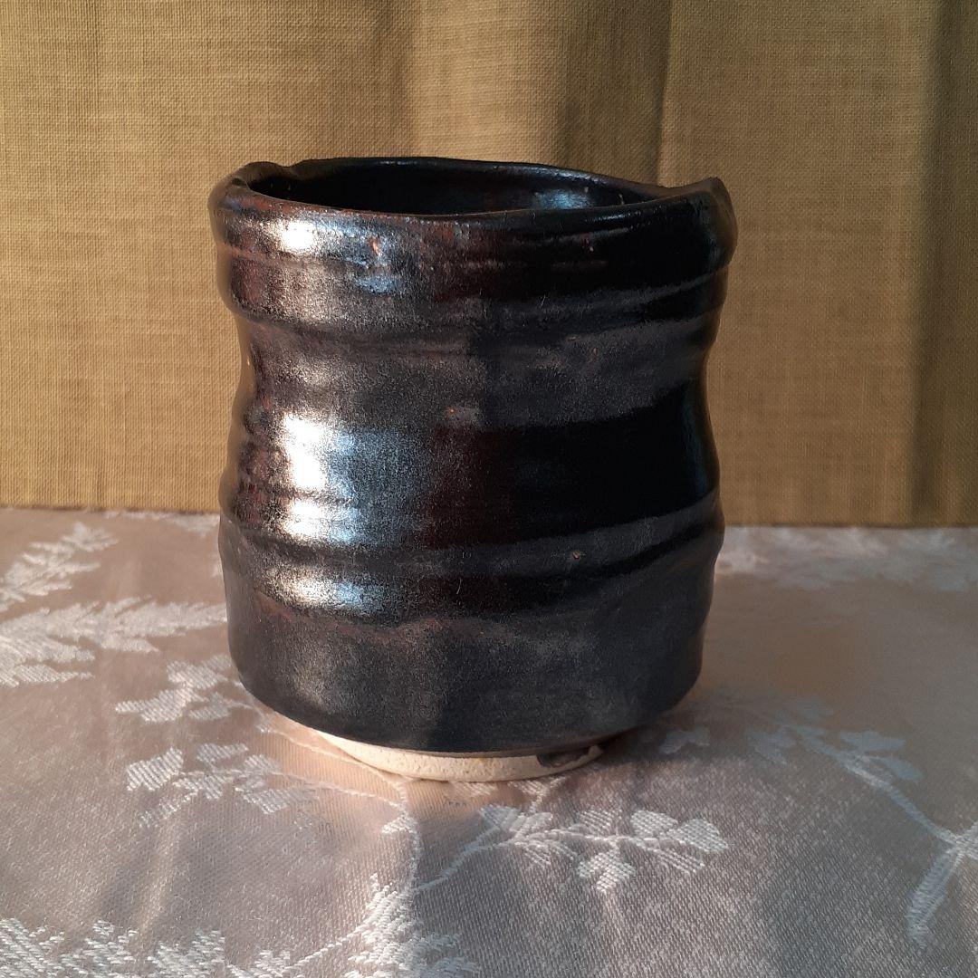 故、加藤仁　作　織部黒湯飲み