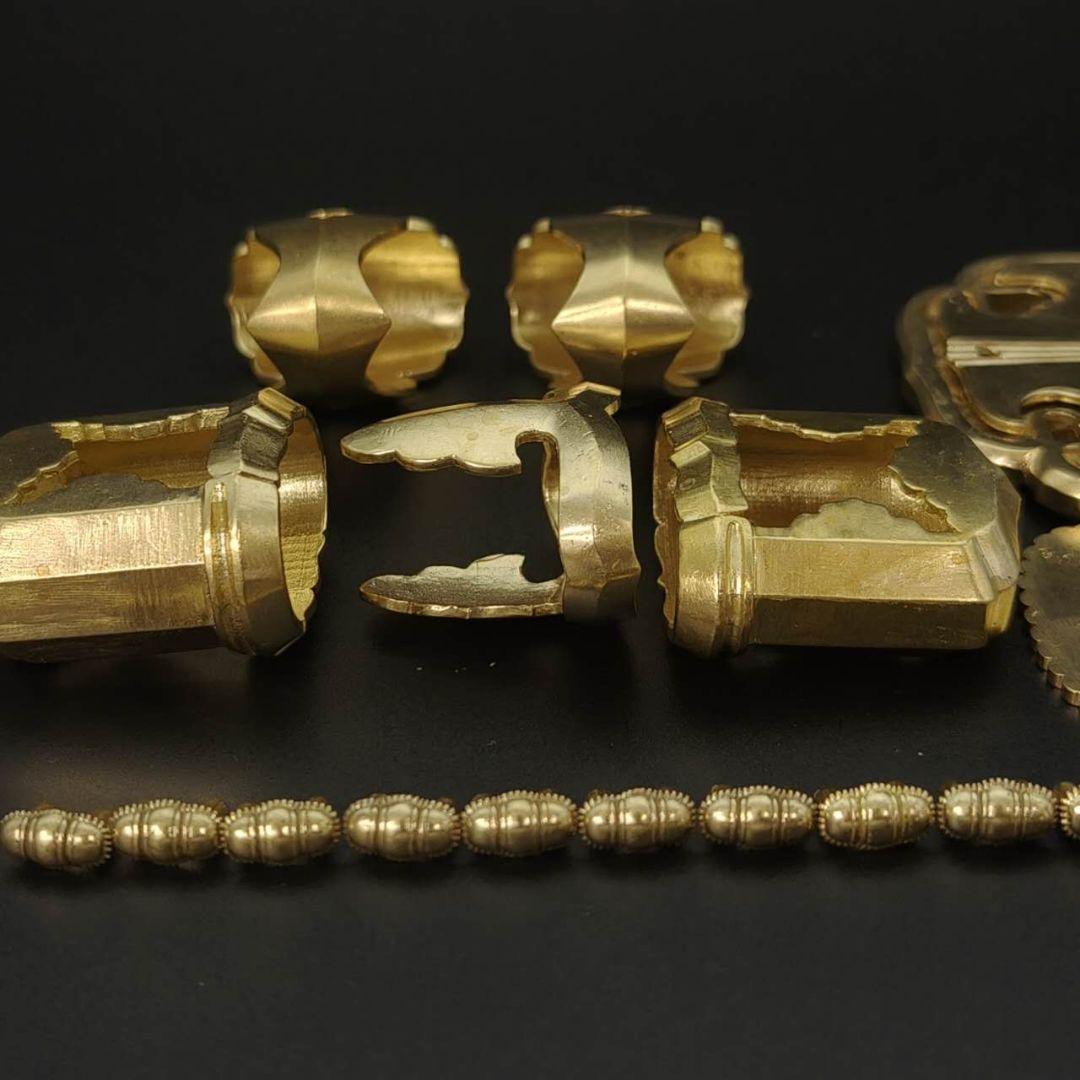 太刀金具　太刀拵　五三の桐　刀鍔目貫はばき切羽目釘鐺柄鞘　金具　金工品　刀剣美術