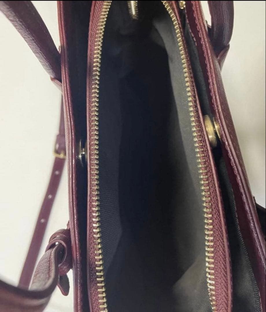 【超美品】フルラ　FURLA ハンドバッグ バーガンディー ショルダーバック