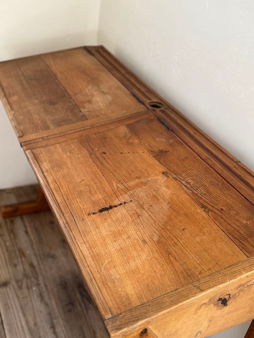 1900s初期 フランスアンティーク 2人掛けスクールデスク