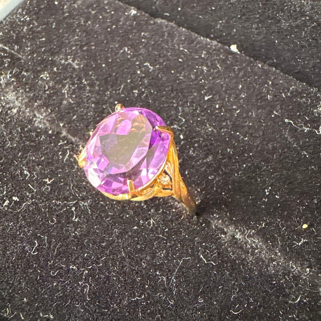 アメジストオーバルクラシカルカットリング