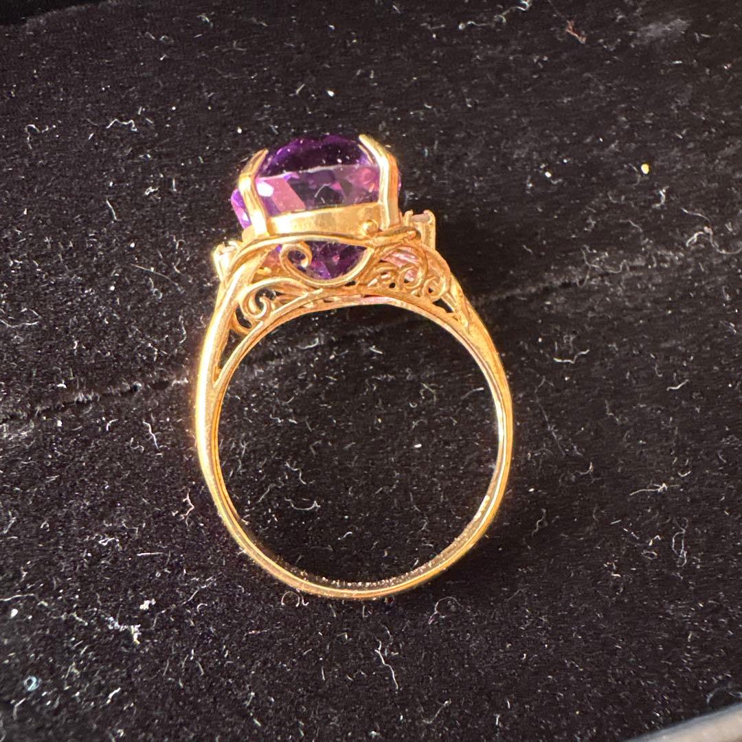 アメジストオーバルクラシカルカットリング