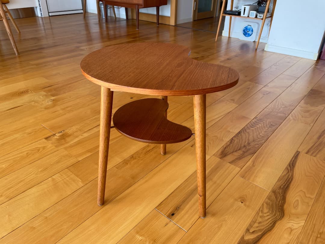 デンマーク製/キドニーシェイプ/サイドテーブル