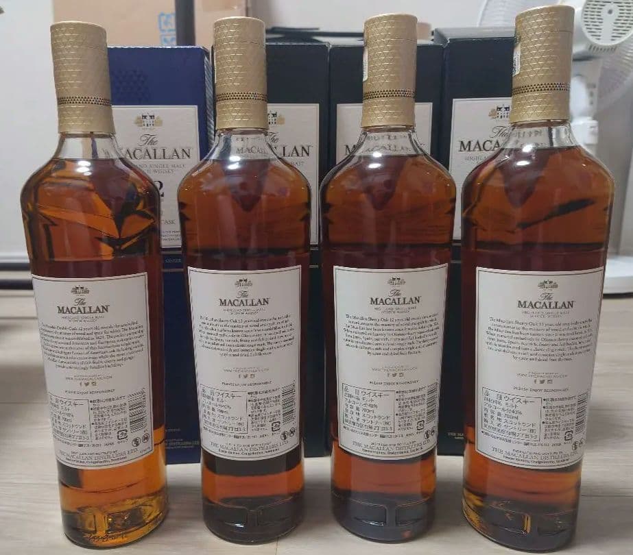 マッカラン12年　シェリーオークカスク×3本、ダブルカスク×1本