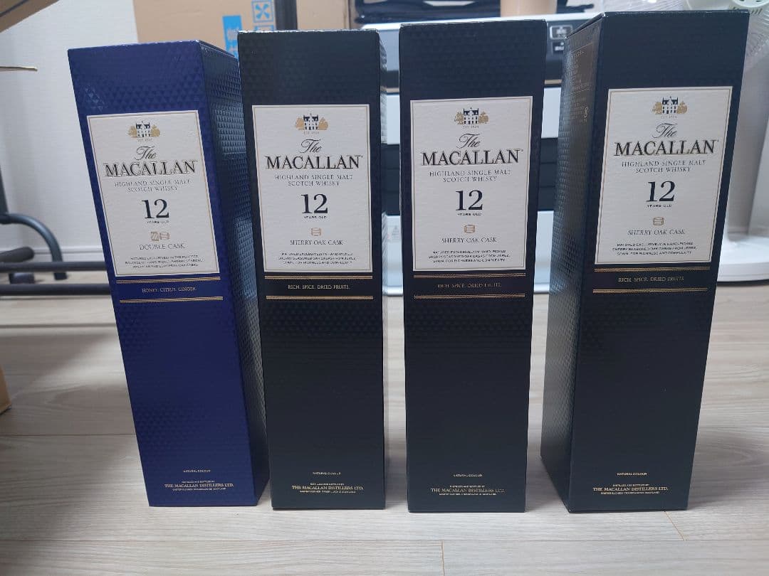 マッカラン12年　シェリーオークカスク×3本、ダブルカスク×1本