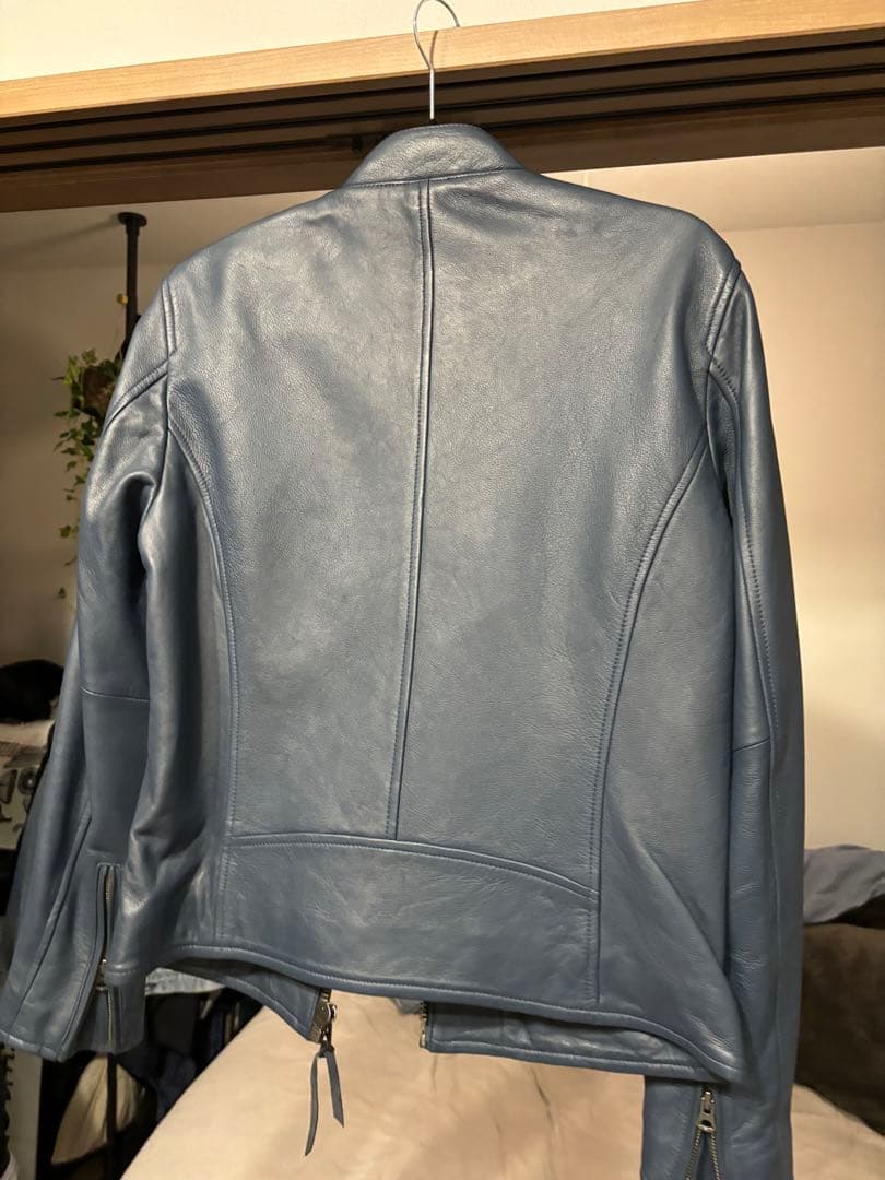AVIREX レザー シングルライダースジャケットネイビー新品