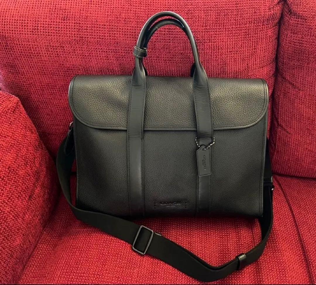 COACH ビジネスバッグ ブラック レザー