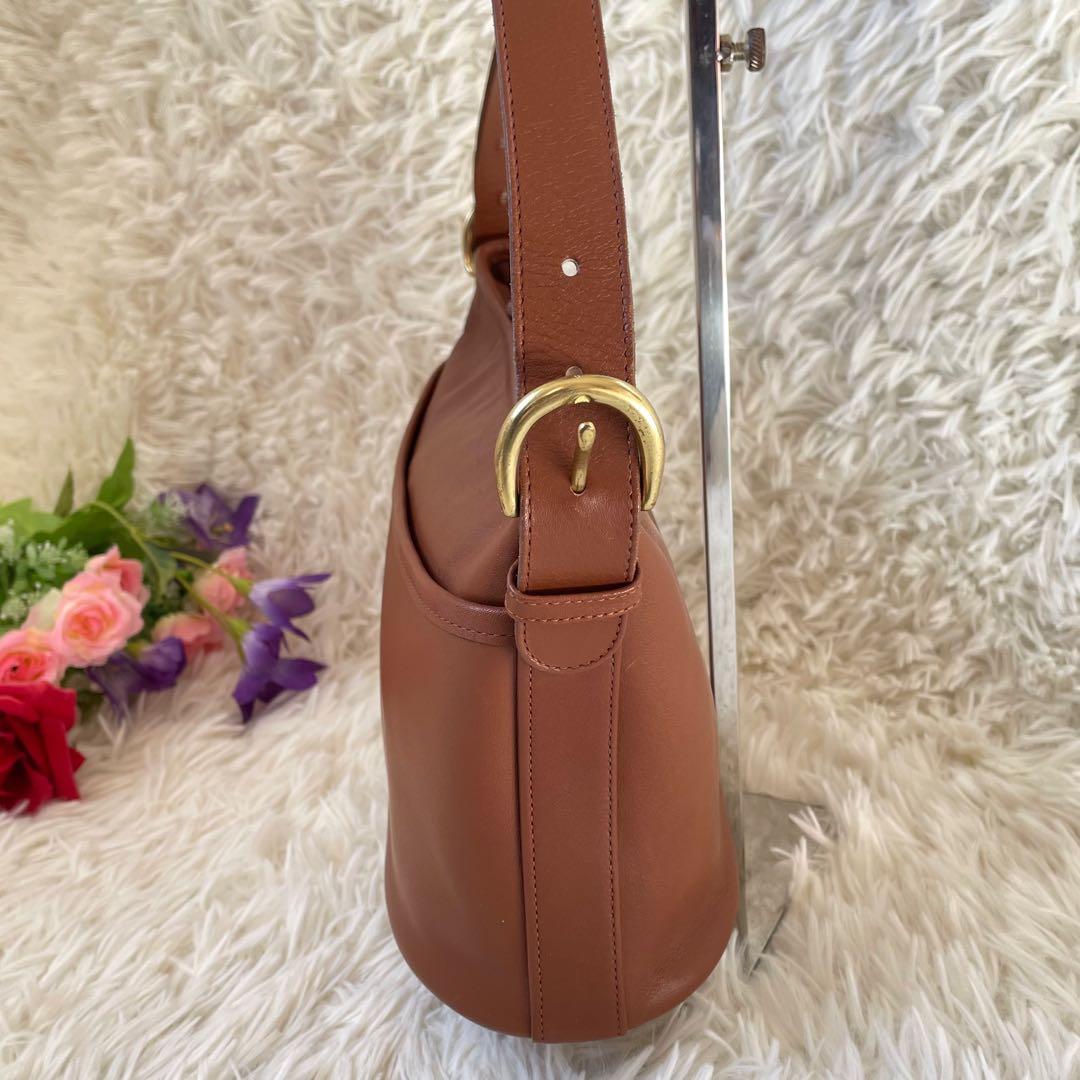 COACHオールドコーチ　ブラウンレザーショルダーバッグUSA製4143