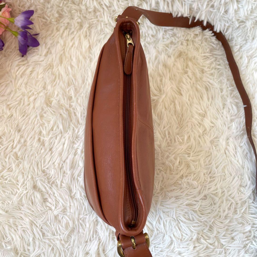 COACHオールドコーチ　ブラウンレザーショルダーバッグUSA製4143