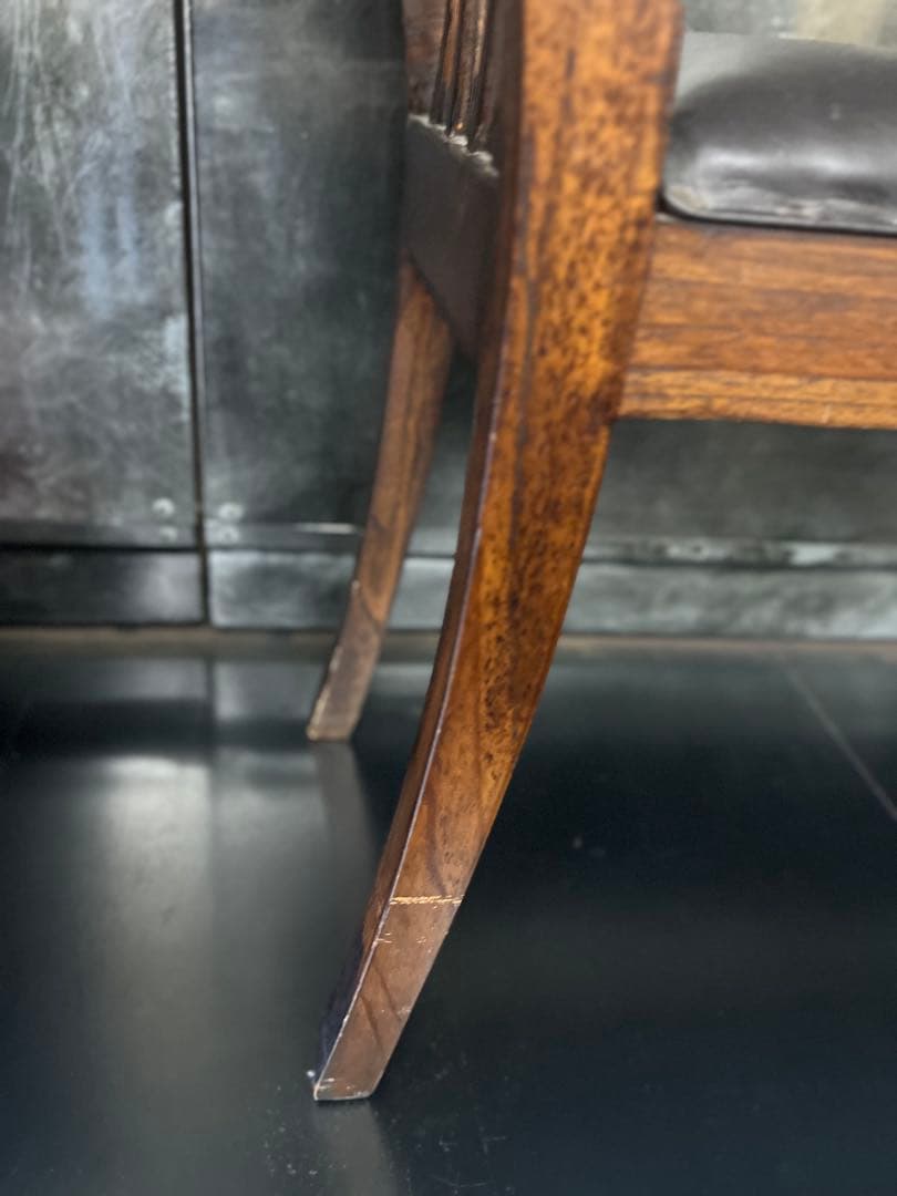 KRN　アンティーク　木製スラットバックスツール