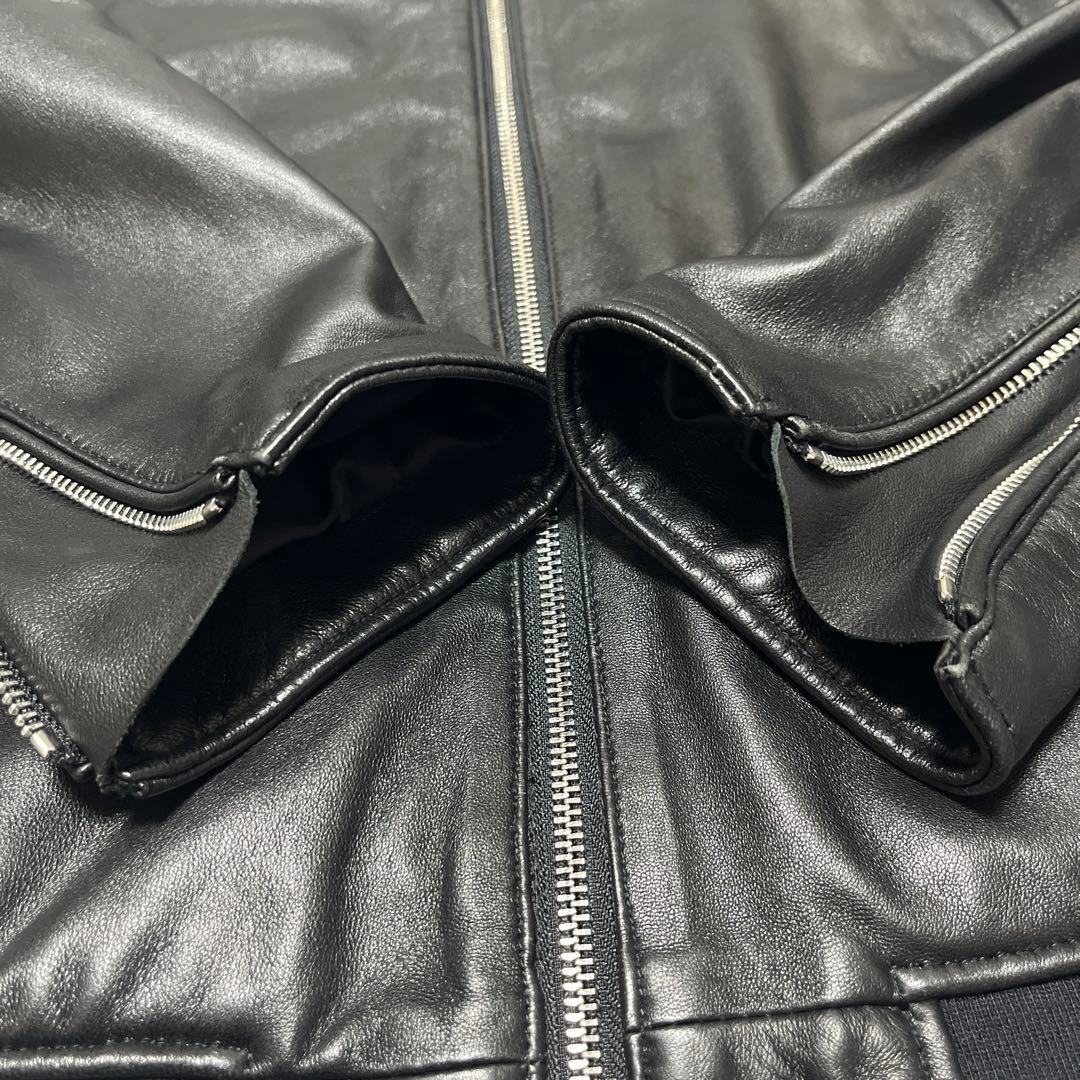 NANO UNIVERSE シングルライダースジャケット ブラック　Lサイズ