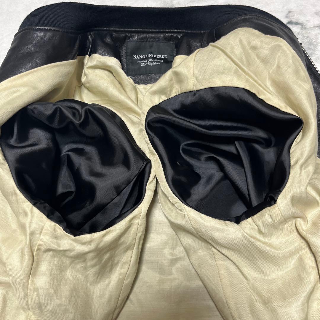 NANO UNIVERSE シングルライダースジャケット ブラック　Lサイズ