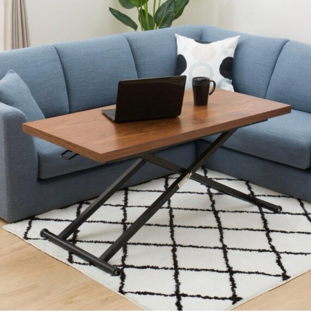 【即購入ok】ニトリ 昇降リビングテーブル ミドルブラウン　ガス圧