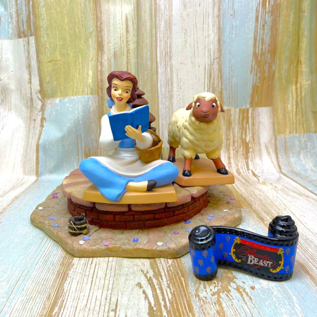 4点セット レア★WDCC 美女と野獣 ベル 噴水 羊 タイトル フィギュア