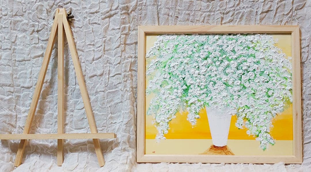 油絵 絵画 【かすみ草】