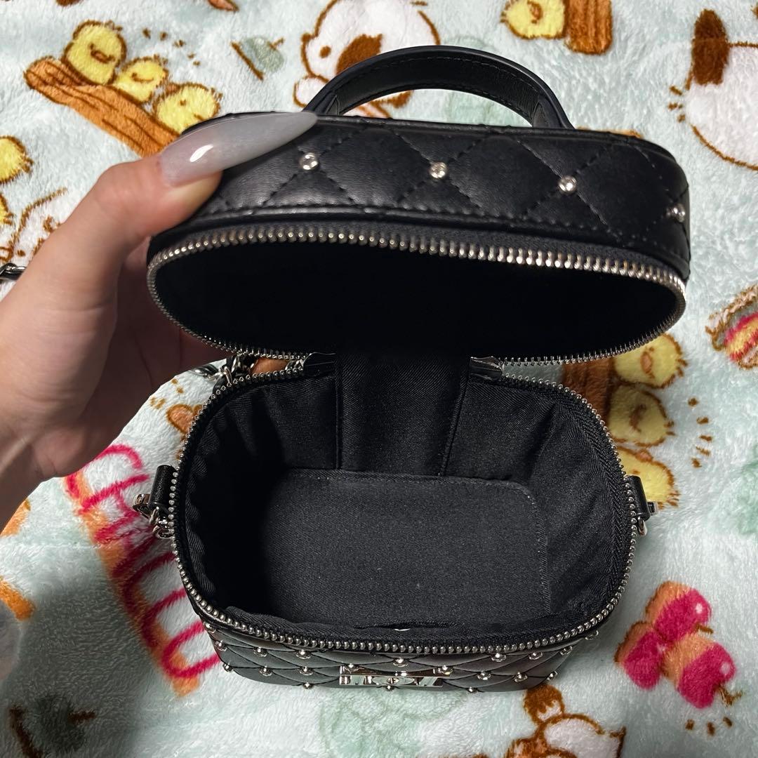 Darich ダーリッチ キルティングビジュースクエアミニバッグ BLK