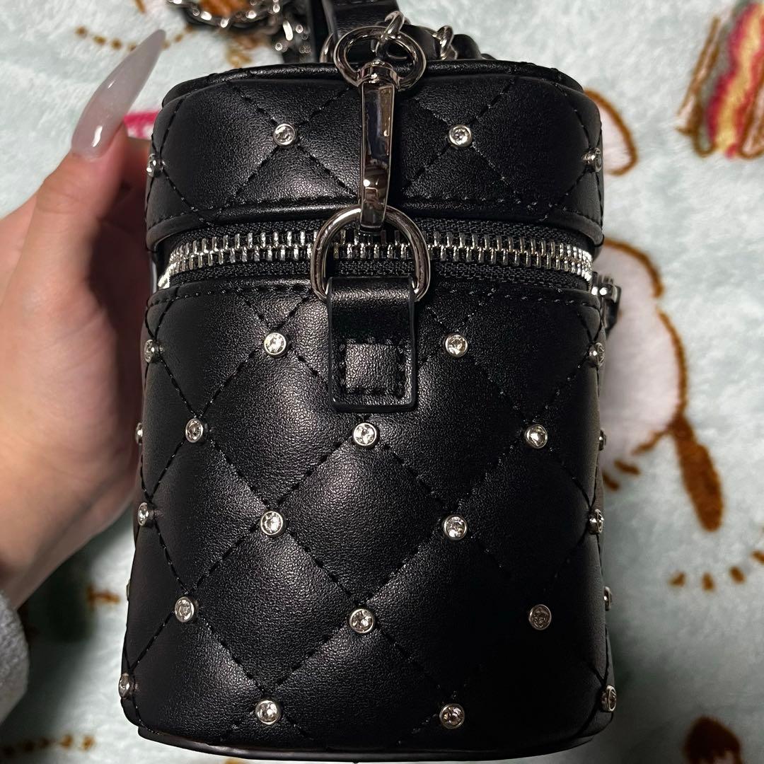 Darich ダーリッチ キルティングビジュースクエアミニバッグ BLK