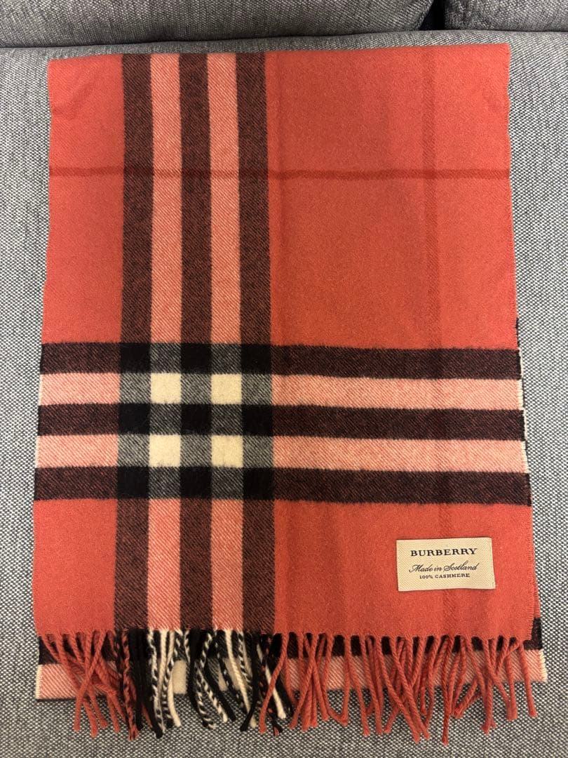 BURBERRY チェック柄マフラー ピンク系