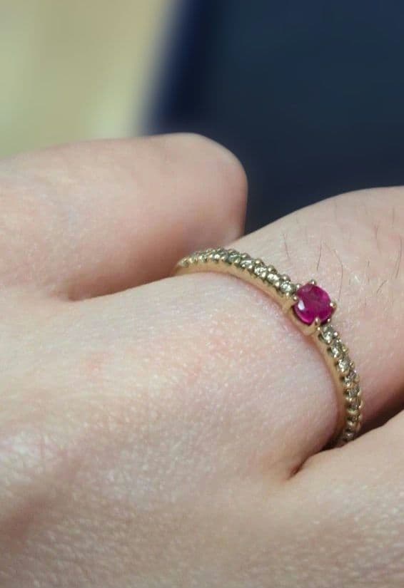 KF#正規品　#10K #ルビー リング#ダイア0.12ct　#12号