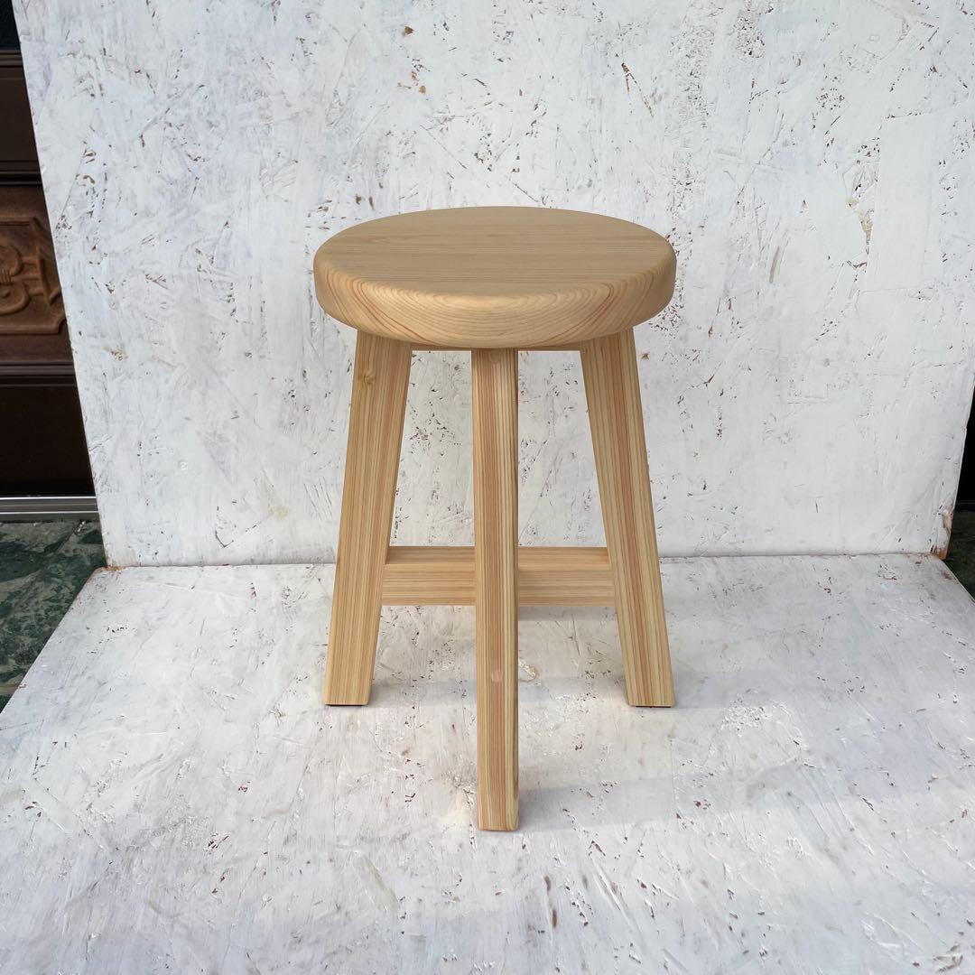 レモネード　国産ひのき　丸椅子　木製スツール　6脚