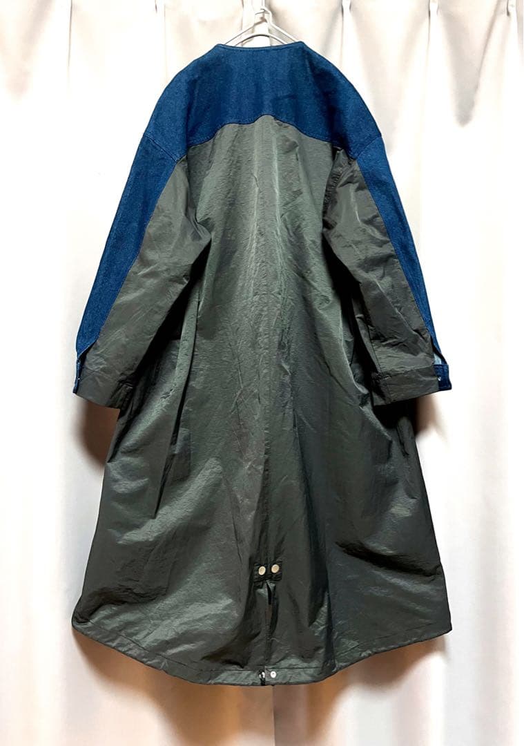 Chez toi 異素材リメイクデニムジャケット 大きいサイズ チェスターコート