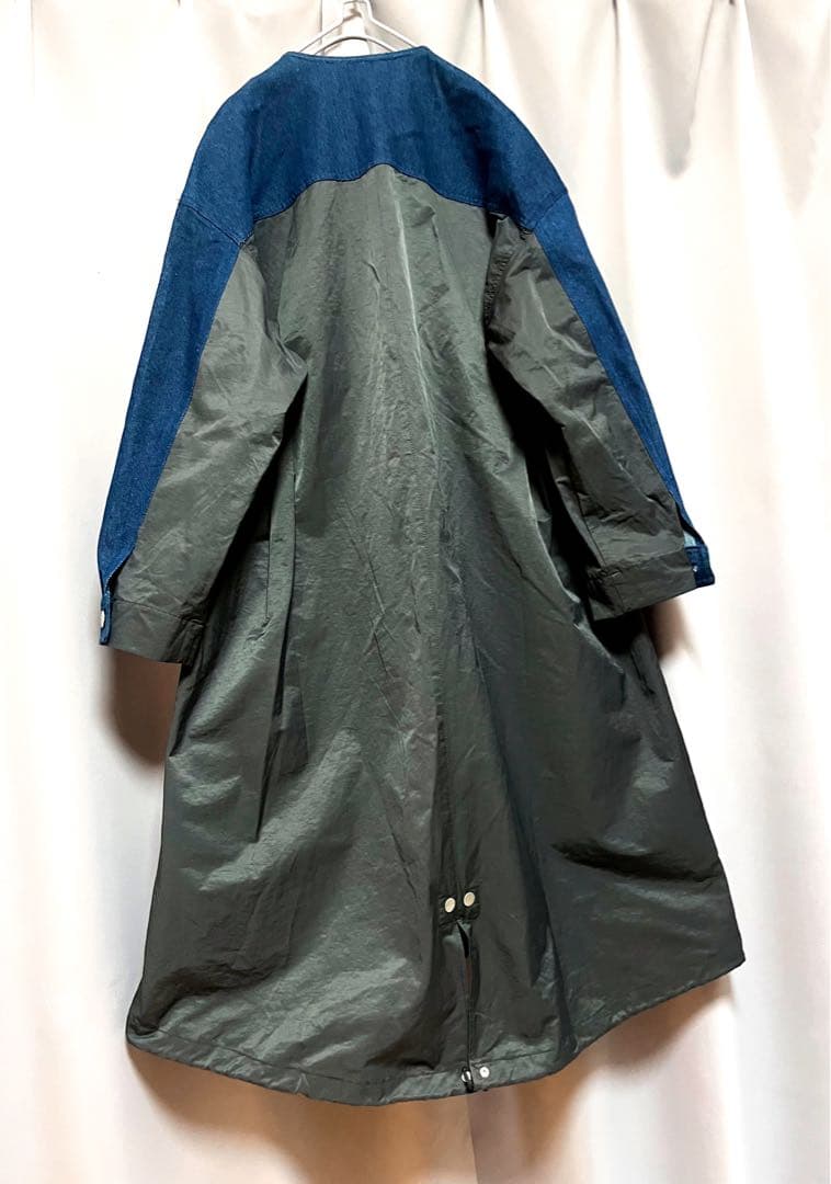 Chez toi 異素材リメイクデニムジャケット 大きいサイズ チェスターコート