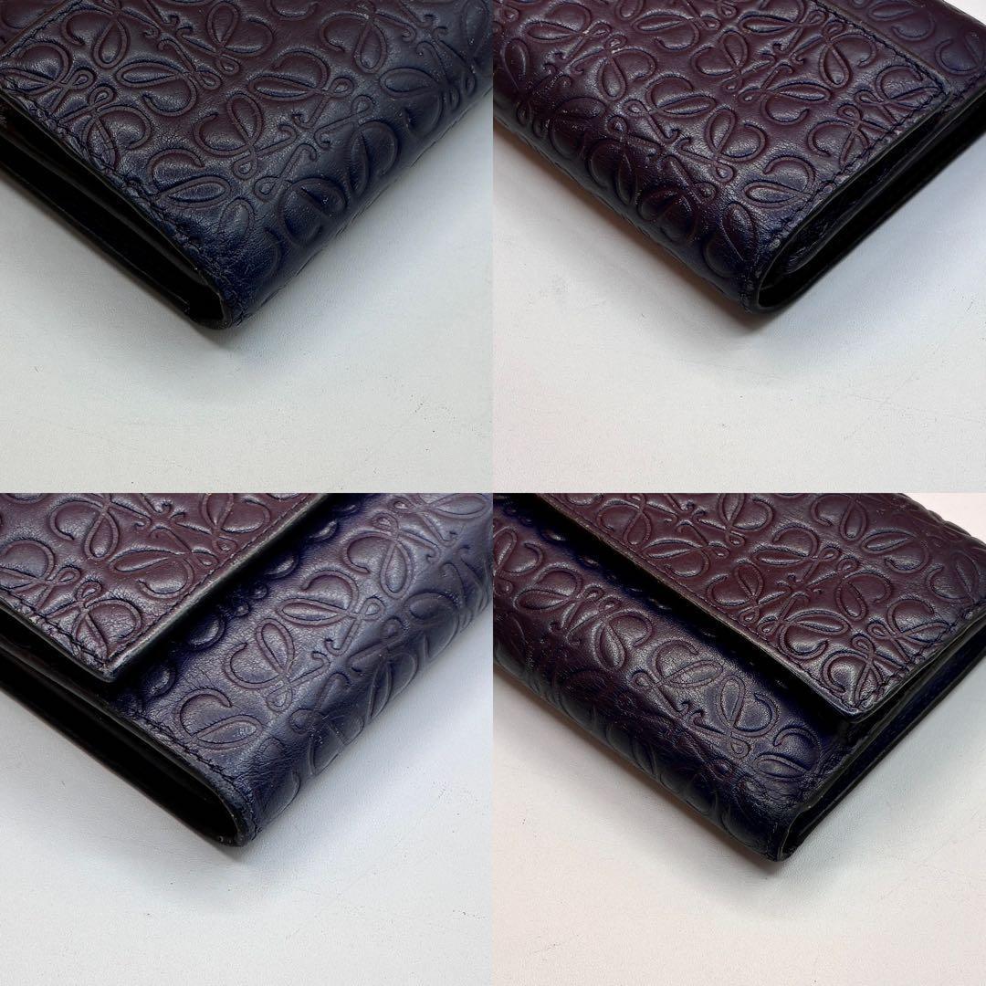 【極美品✨】LOEWE ロエベ 三つ折り財布 ウォレット リピートアナグラム