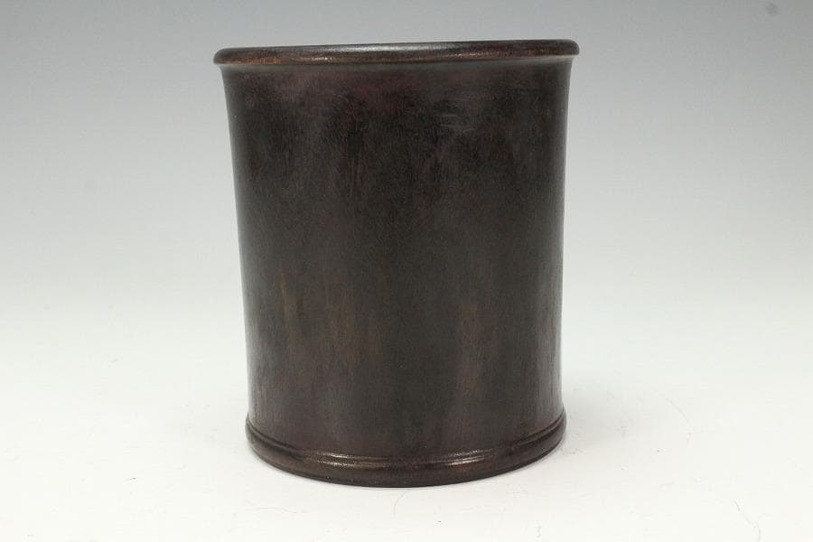 中国美術 紫檀 筆筒 文房四宝 高12.5cm(HA421)