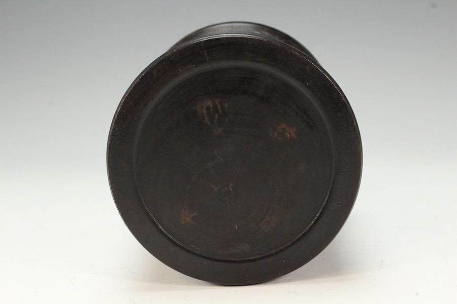 中国美術 紫檀 筆筒 文房四宝 高12.5cm(HA421)