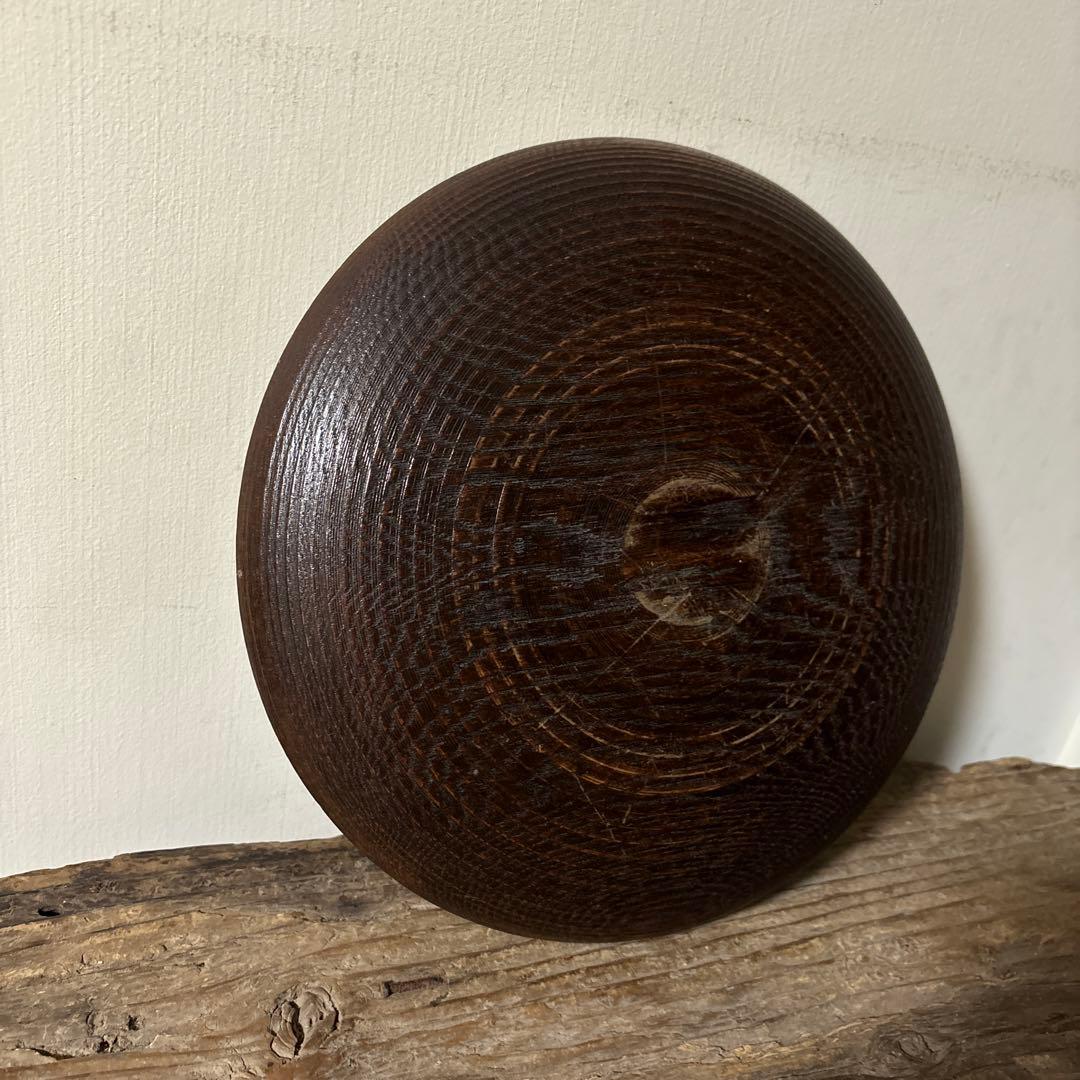 千筋 独楽文 木地盆　⑧丸盆　栗盆　アンティーク　 茶懐石　古美術　酒器検:李朝